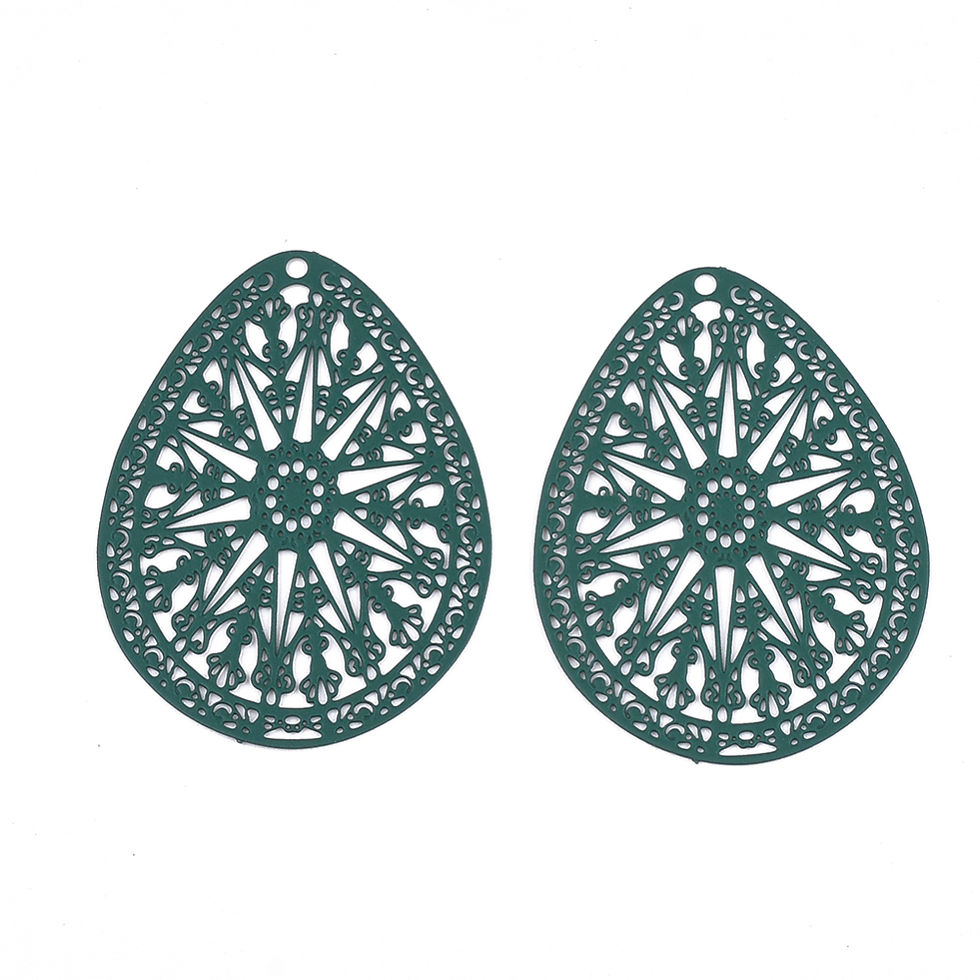 Miniatura: 2 estampes gouttes - 39 x 28 mm - 5 coloris - acier inoxydable peint