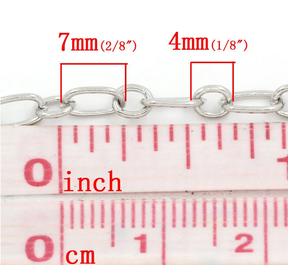 Miniature : chaine maille maille figaro - 7 x 4 mm - 4 x 3 mm - 2 coloris