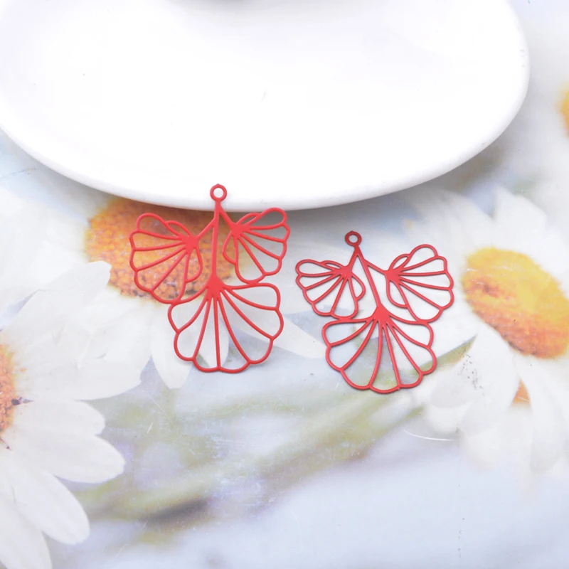 Miniature : 2 estampes 3 fleurs - 35 x 30 mm - laiton - 10 coloris