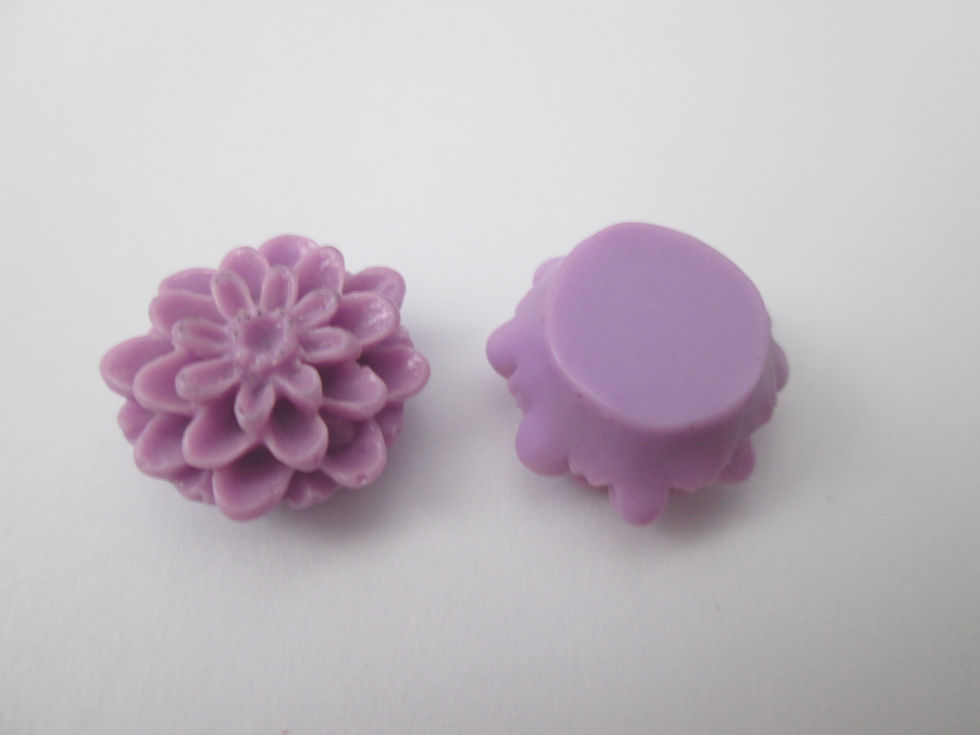 Thumbnail: 2 dahlia lotus flower cabochons - 15 mm - in resin - 10 colors