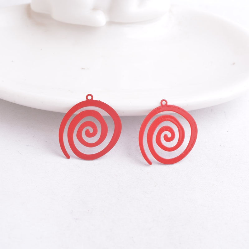 Miniaturbild: 2 estampes spirales - 20 x 20 mm - laiton peint - 10 coloris