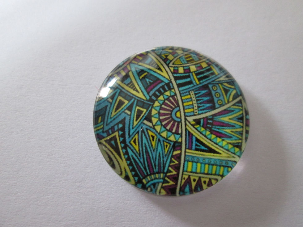 Miniaturbild: 25 mm - cabochon verre motifs géométriques - 12 modèles