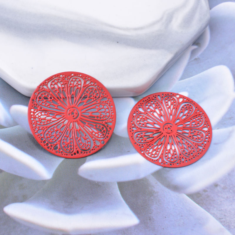 Miniaturbild: 2 estampes ronde filigrane - 28 mm - 10 coloris - laiton