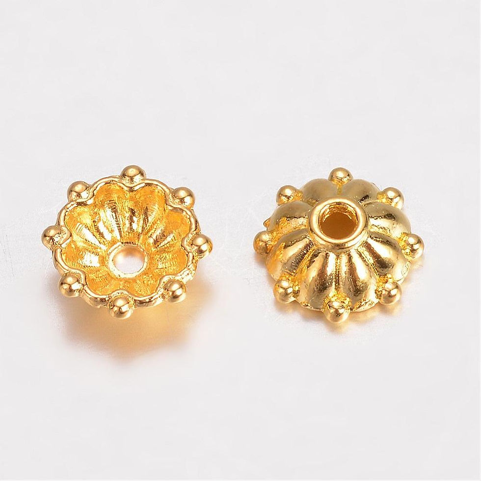 Miniature : 10 coupelles fleur 8 x 3 mm - calottes fleur  - 5 coloris