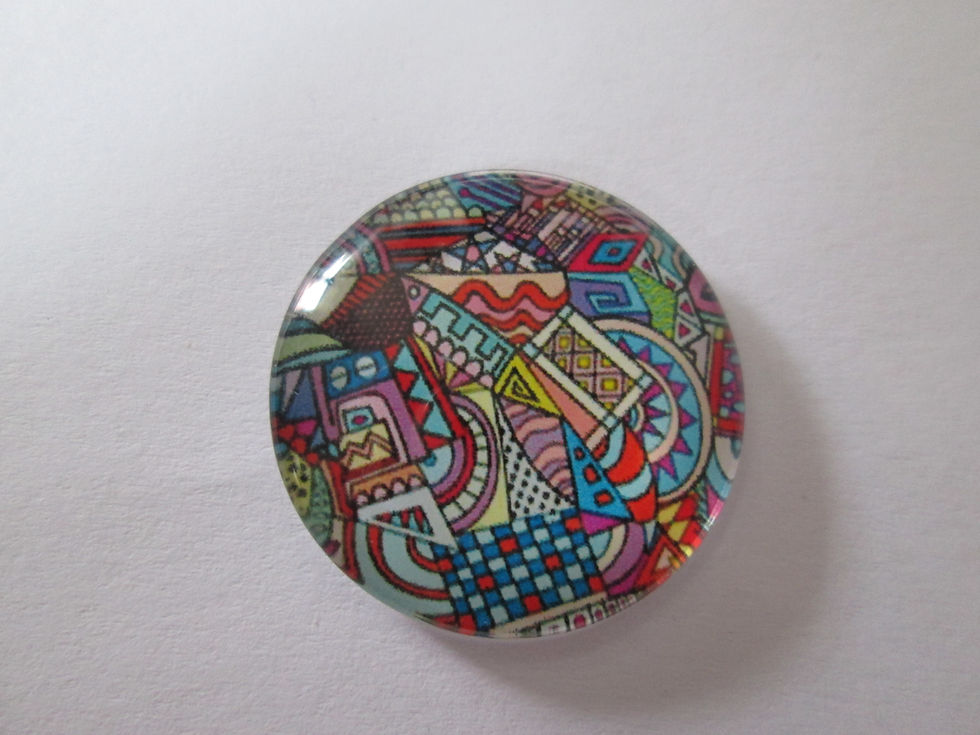 Miniaturbild: 25 mm - cabochon verre motifs géométriques - 12 modèles
