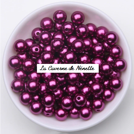 Miniature : perles acryliques - 6 mm - imitation perle de culture  - 8 coloris