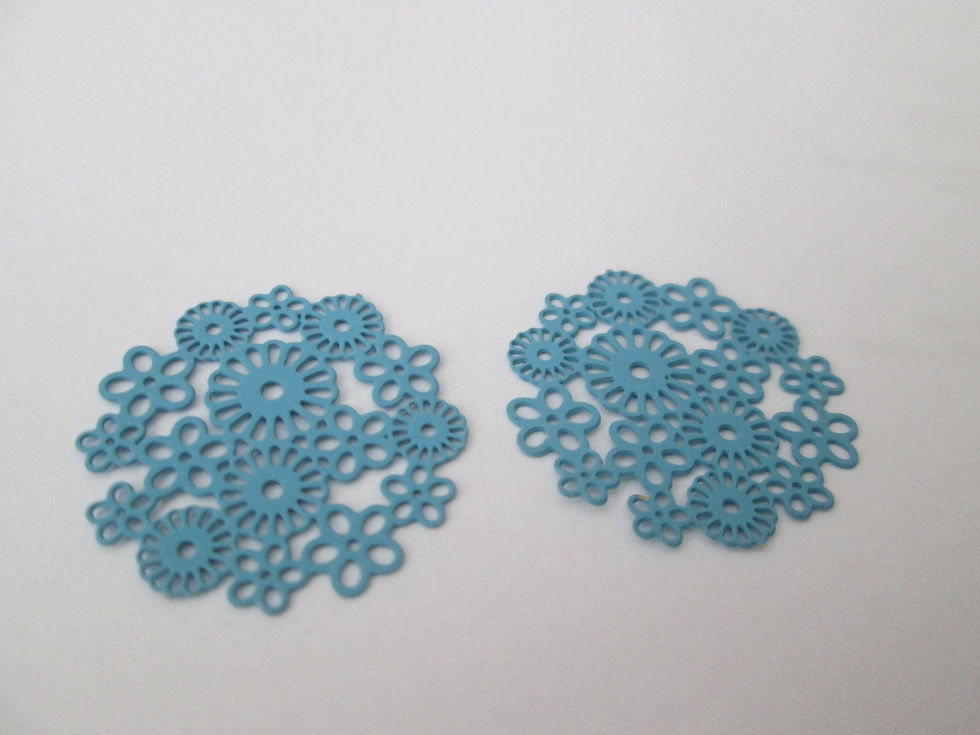 Miniatura: 2 estampes fleurs - 22 mm - laiton - 10 coloris au choix