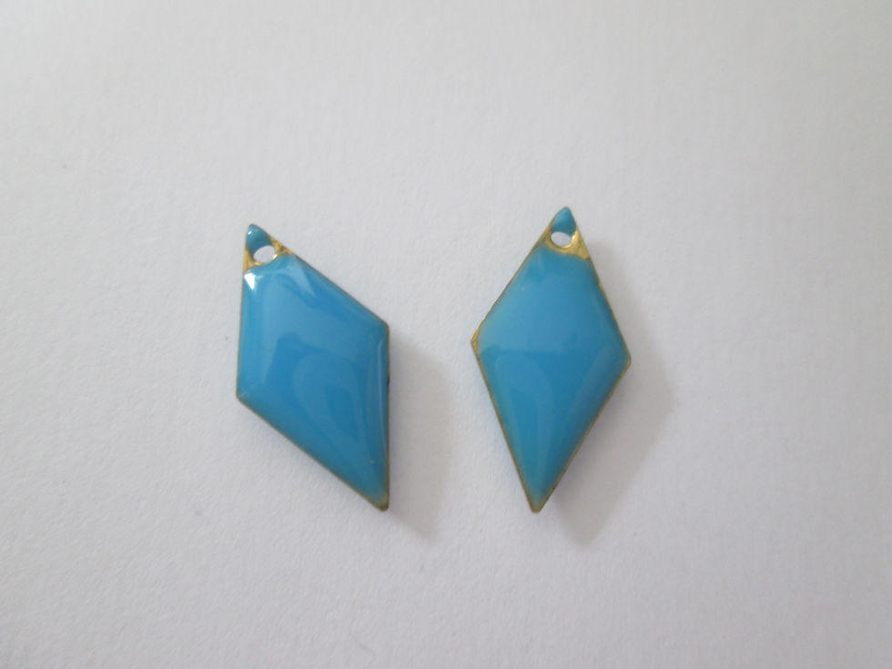 Miniatura: 2 sequins émaillés losange - 16 x 9 - 11 coloris