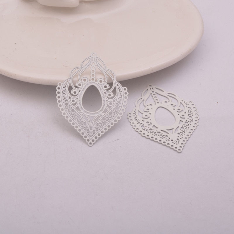 Miniatura: 2 estampes gouttes - 40 x 30  mm - laiton - 10 coloris au choix