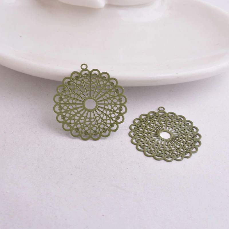 Miniatura: 2 estampes rondes - 25 x 28  mm - laiton - 8 coloris