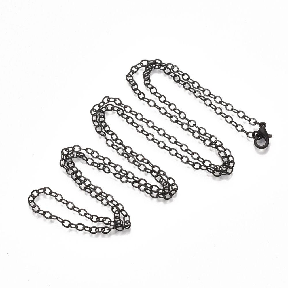 80 cm - collier sautoir -  en laiton - noir