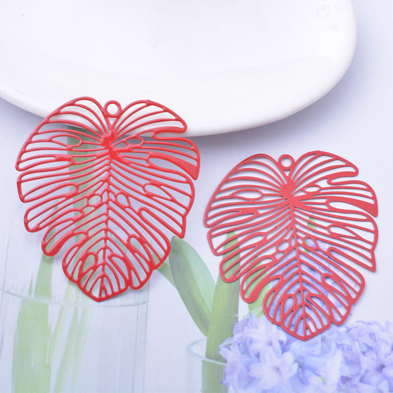 Miniaturbild: 2 estampes feuilles - 50 x 44 mm - 12 coloris - laiton
