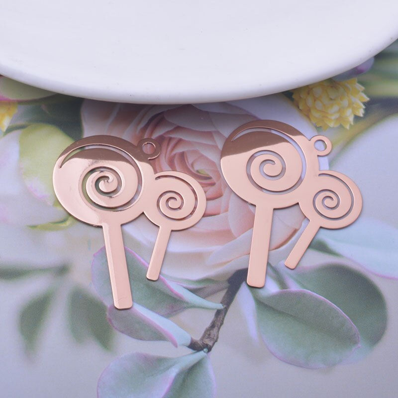 Miniaturbild: 2 estampes lolipop - 36 x 30 mm - 12 coloris - laiton