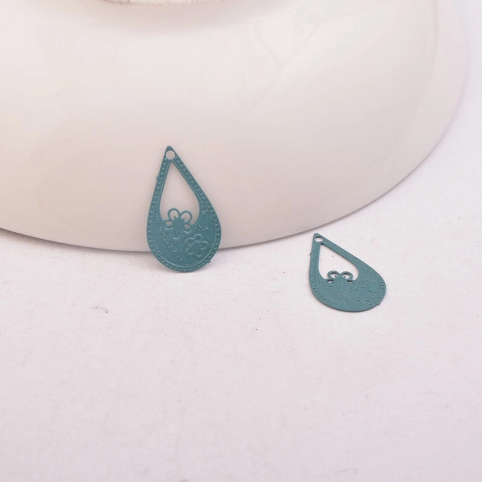 Thumbnail: 4 drop stamps - 17 x 10 mm - brass - 10 colors