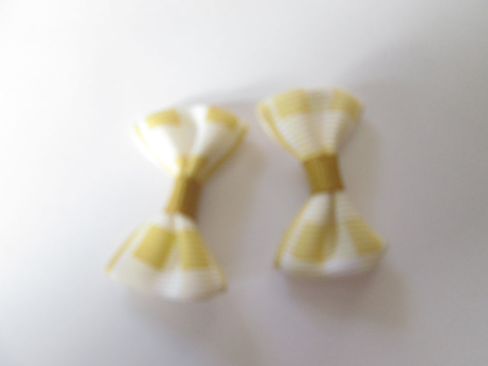 Miniature : 2 noeuds   à carreaux  - 40 x 25 mm - coton et polyester - 14 color