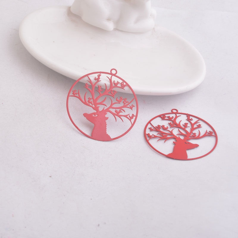 Miniatura: 2 estampes cerf - 41 x 38 mm - laiton - 10 coloris au choix