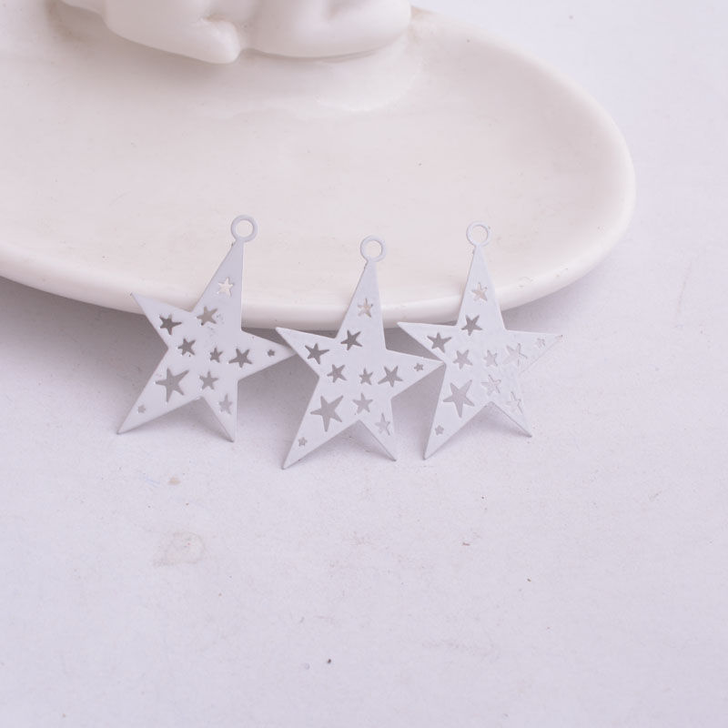 Miniatura: 2 estampes étoiles - 32 x 22 mm  - laiton -  10 coloris