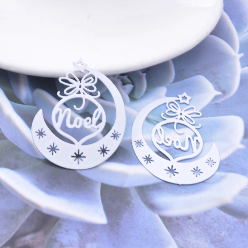 Thumbnail: 2 estampes décoration de Noël - 38 x 31 mm - 10 coloris - laiton