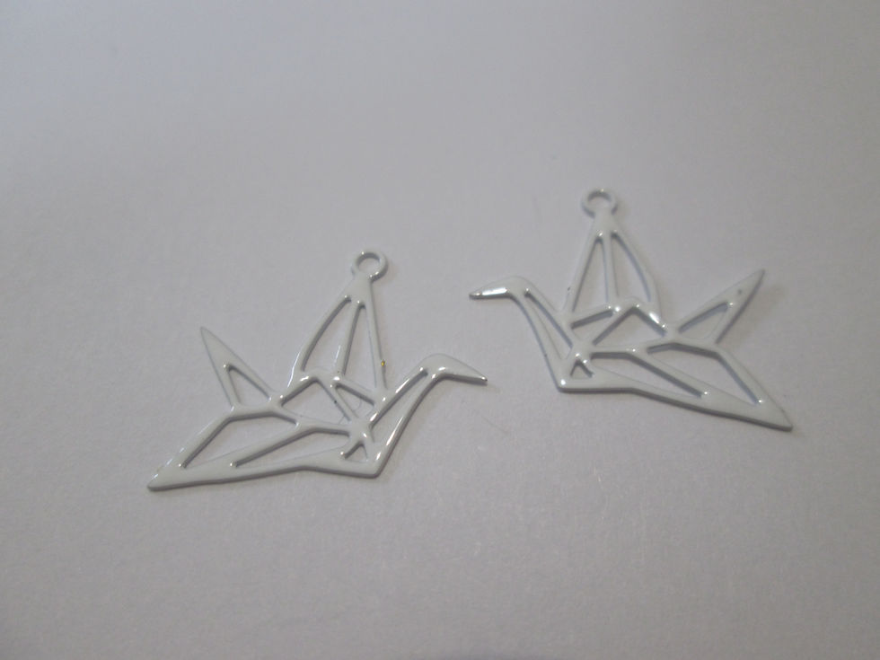 Miniaturbild: 4 estampes grue - 20 x 17 mm - laiton peint - 12 coloris