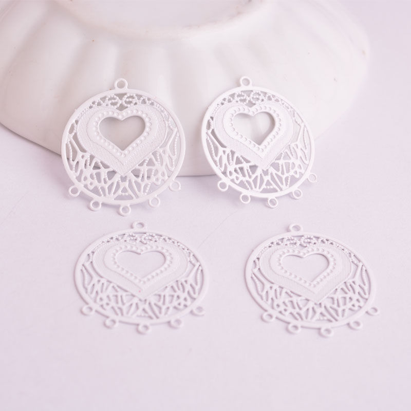 Miniatura: 2 estampes chandelier  - 28 x 24 mm - laiton peint - 3 coloris