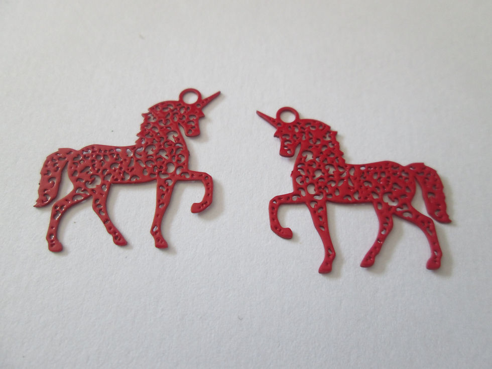 Miniatura: 2 estampes licorne - 27 x 20 mm - laiton - 10 coloris