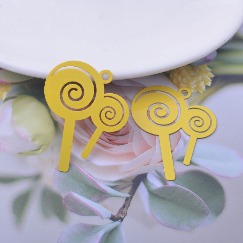 Miniaturbild: 2 estampes lolipop - 36 x 30 mm - 12 coloris - laiton