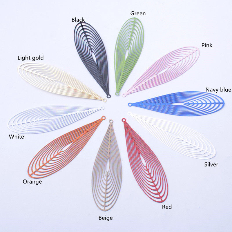 Miniatura: 2 estampes gouttes filigranes - 55 x 16 mm - 10 coloris - laiton
