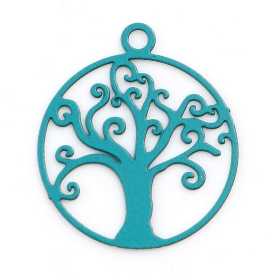 Miniature : 4 estampes arbre de vie - 16 x 14 mm - 11 coloris - laiton