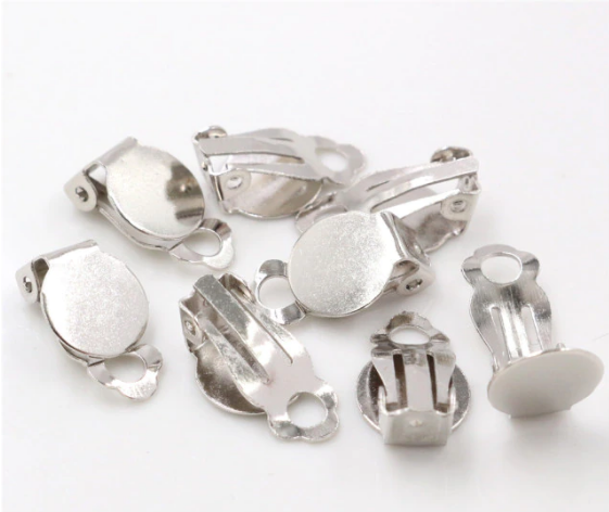 Miniatura: 10 clips d'oreilles -  pad à coller 10mm  - laiton - 5 coloris