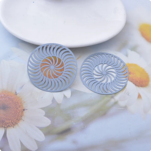 Miniatura: 2 estampes rondes ajourées - 40 mm - laiton - 10 coloris