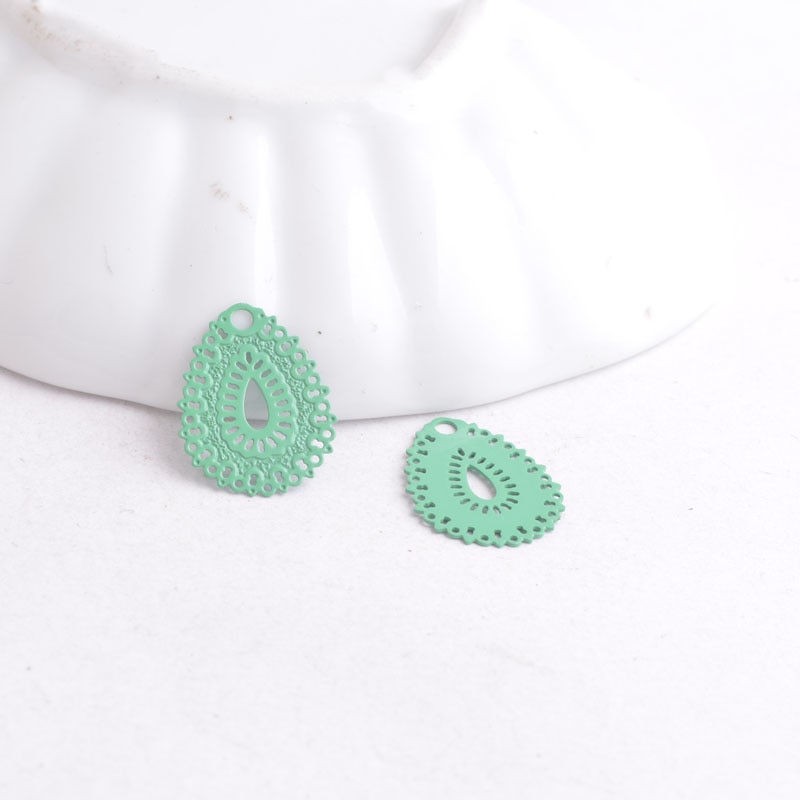 Thumbnail: 4 drop stamps - 17 x 12 mm - brass - 11 colors