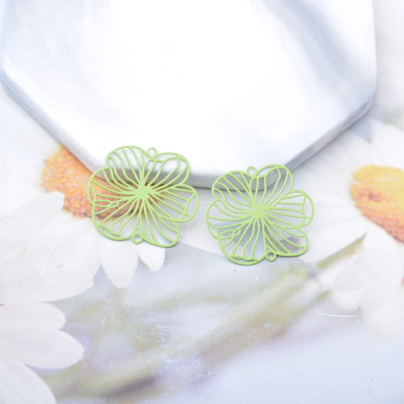 Miniatura: 2 estampes connecteur fleur - 23 x 25 mm - laiton - 10 coloris