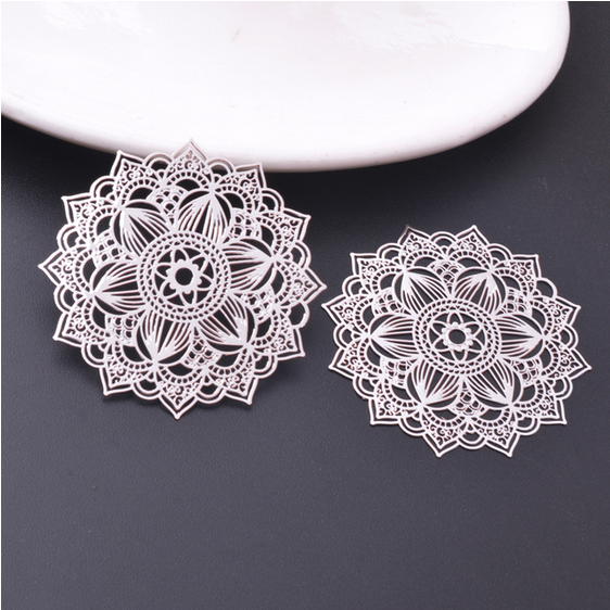 Miniatura: 2 estampes rondes mandala - 41 mm - laiton - 10 coloris