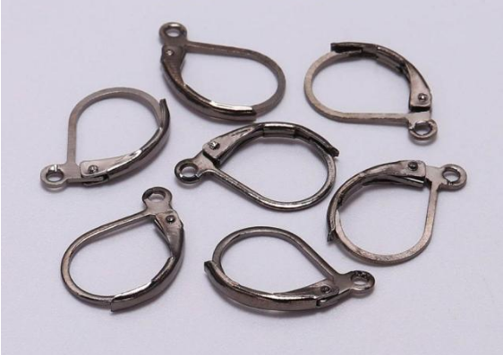 Miniature : 10 crochets d'oreilles métal - dormeuses -  17 x 10 mm  - laiton - 8 coloris