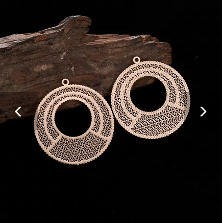 Miniatura: 2 estampes créoles - 33 x 30 mm - laiton - 3 coloris