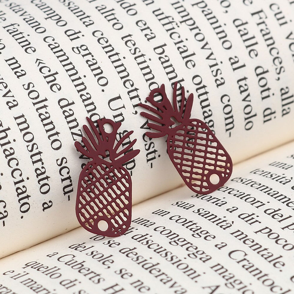 Miniature : 2 estampes connecteur ananas - 21 x 11 mm - laiton peint - 6 coloris
