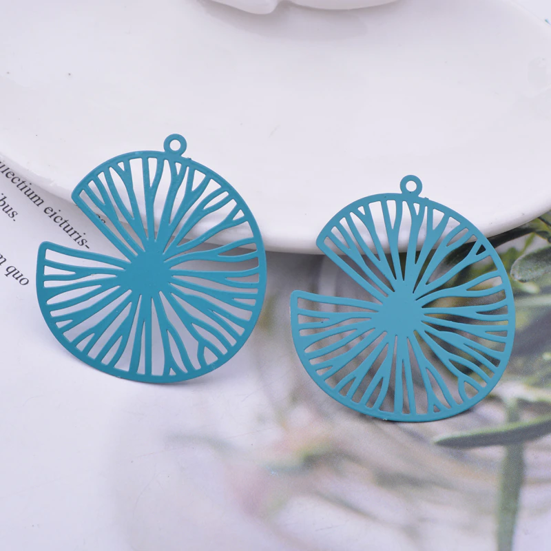 Miniatura: 2 estampes feuilles nénuphar - 38 x 35 mm - laiton peint - 12  coloris