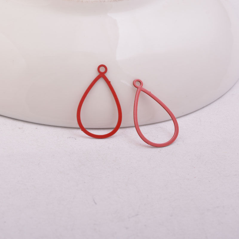 Thumbnail: 4 drops prints - 19 x 12 mm - painted brass - 10 colors