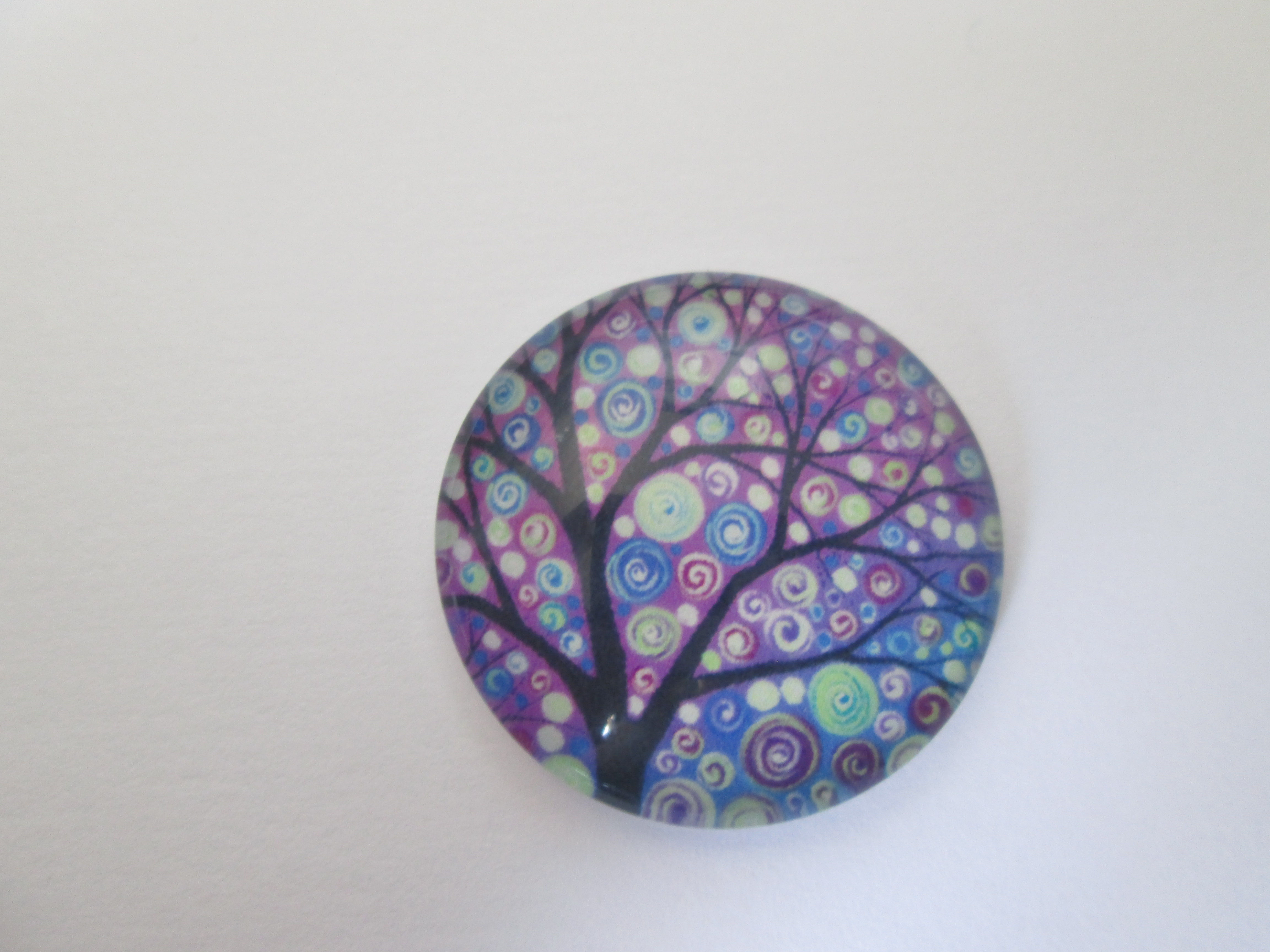 cabochon  arbre de vie - 25  mm - verre imprimé