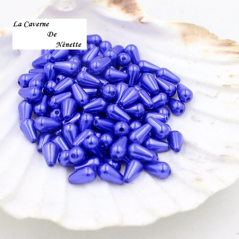 Miniatura: 10 x 6 mm - 25  perles acryliques - imitation perle de culture - 15 coloris