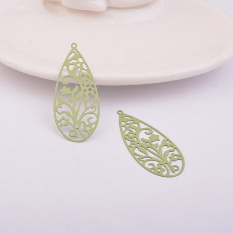 Miniatura: 2 estampes ovales - 40 x 18  mm - laiton - 7 coloris au choix