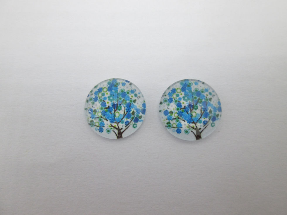 Miniatura: 12  mm - 2 cabochons verre arbre de vie - 12 modèles