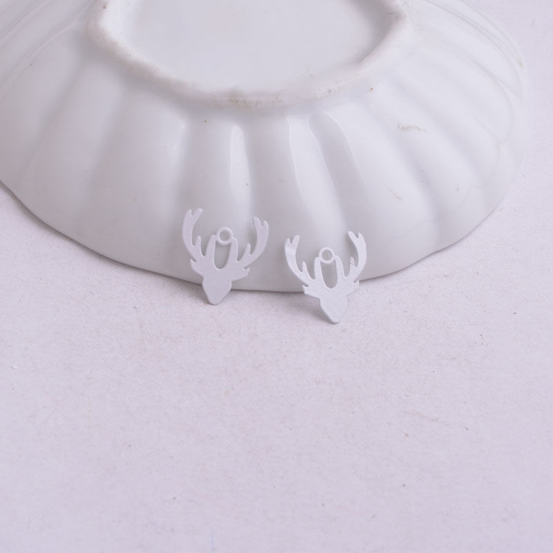 Thumbnail: 4 deer head prints - 13 x 12 mm - brass - 11 colors to choose from