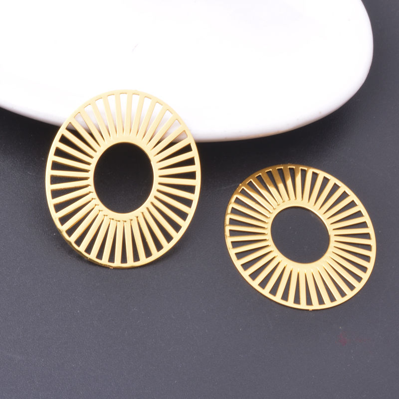 Miniatura: 2 estampes ovales ajourés - 38 x 32 mm - 10 coloris - laiton