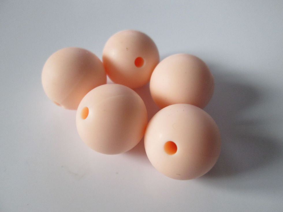 Miniatura: 15 mm - 5 perles rondes en silicone - 6 coloris au choix