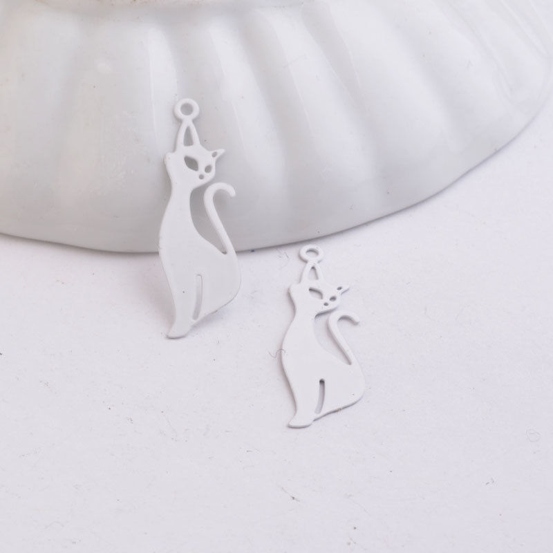 Thumbnail: 4 cat prints - 27 x 9 mm - brass - 12 colors to choose from