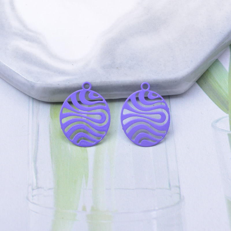 Miniature : 4 estampes ovales filigranes - 16 x 12 mm - 10 coloris - laiton