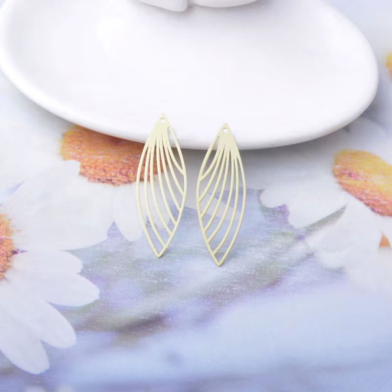 Miniatura: 2 estampes gouttes - 38 x 13 mm - 10 coloris - laiton