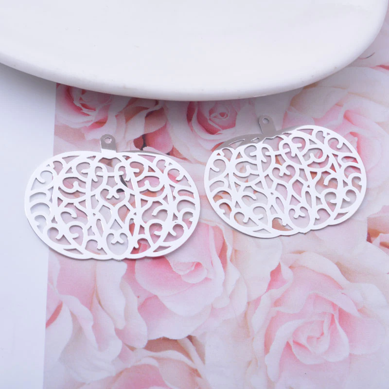 Thumbnail: 2 pumpkin prints - 35 x 28 mm - 10 colors - brass
