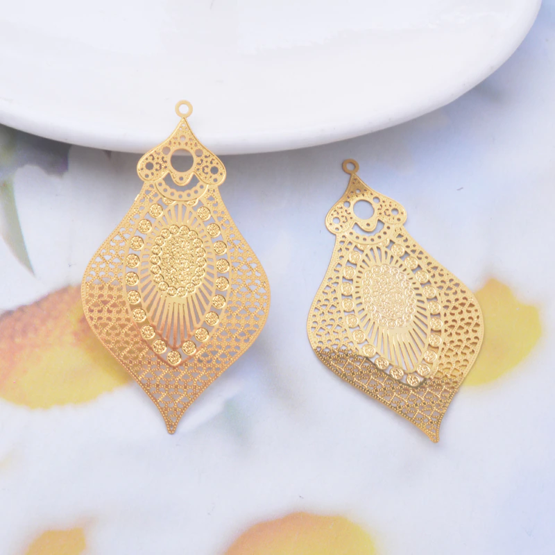 Miniature : 2 estampes gouttes - 48 x 28 mm - 10 coloris - laiton